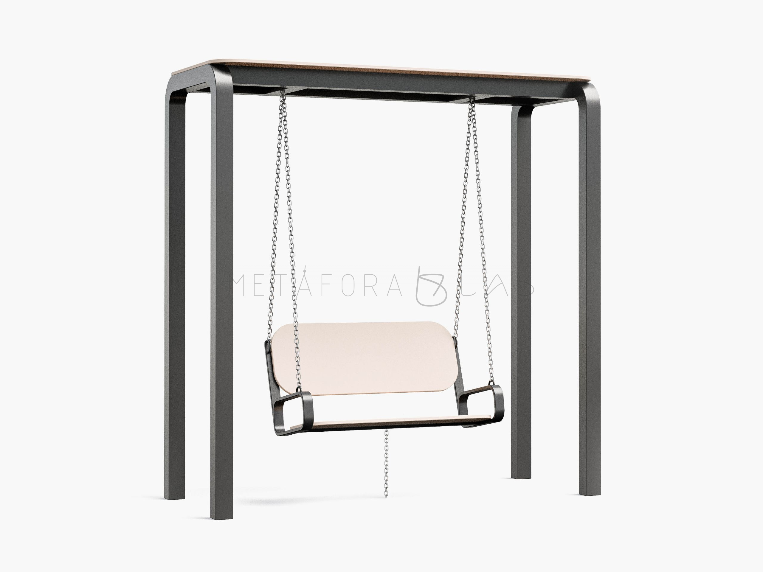 Пергола Люкс умбра с качелями