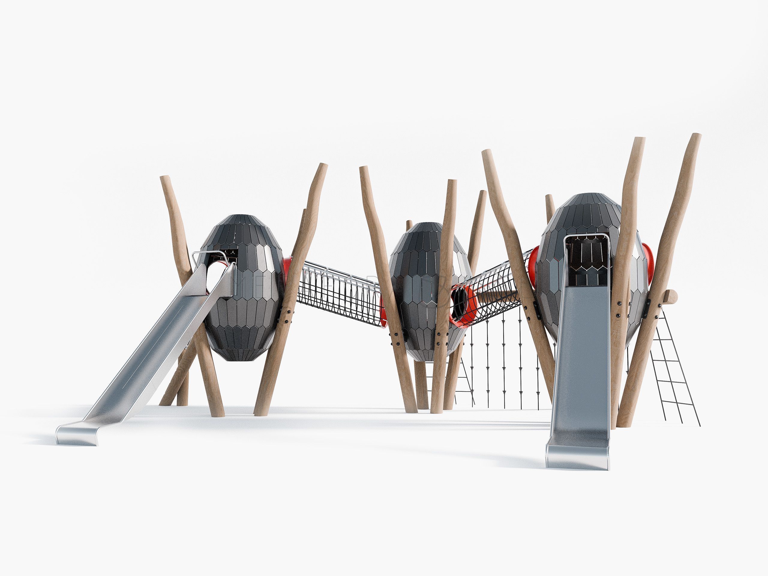 Игровой комплекс Дракоша трио чёрно-красный