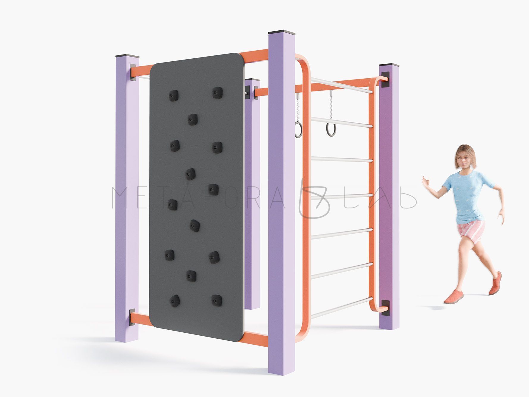 Воркаут QQW-003 сиренево-оранжевый